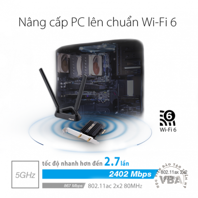 Card mạng PCIe WiFi 6 ASUS PCE-AX58BT Chuẩn AX3000