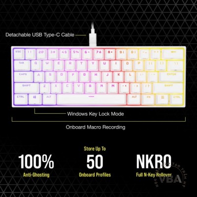Bàn phím cơ Corsair K65 RGB MINI White