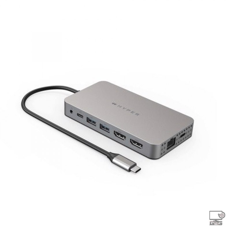 Cổng chuyển Hyperdrive Dual 4k HDMI 10-IN-1 USB-C Hub for Macbook M1 (HDM1H)